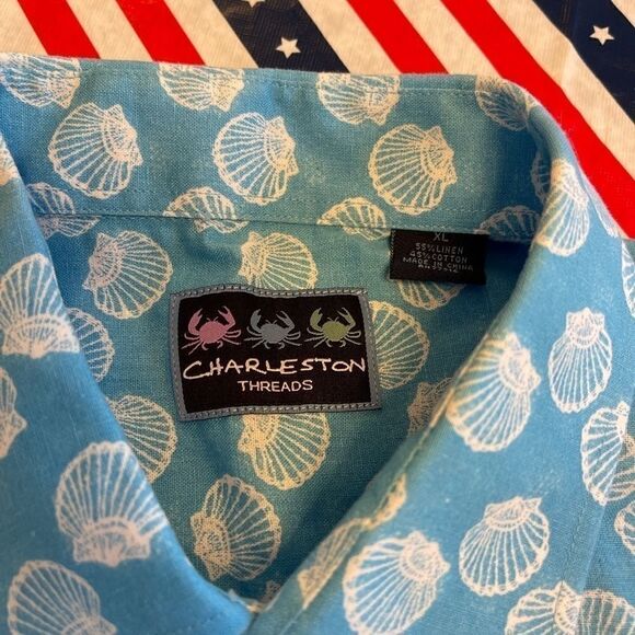 Charleston Threads Shell Linen Button Down Shirt - Picture 7 of 10